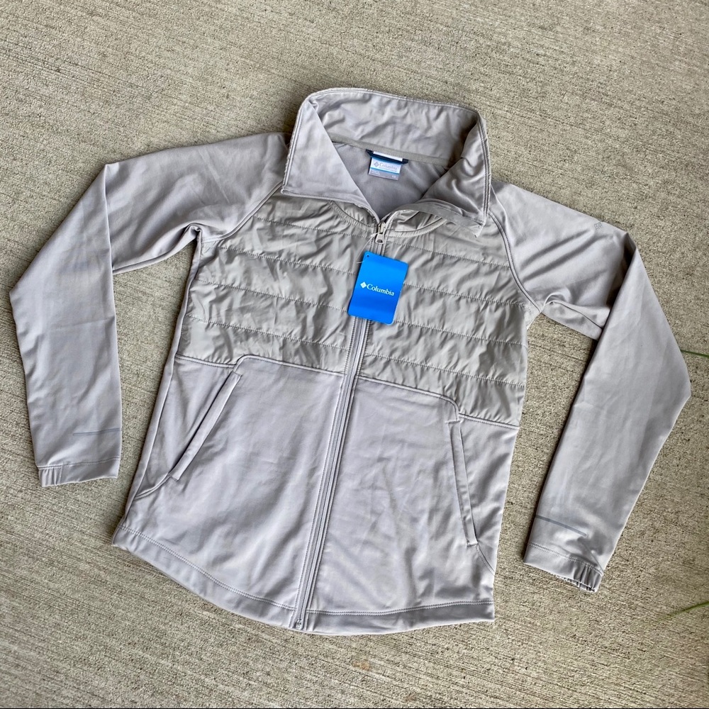 •new• Columbia women’s oak park hybrid full zip packable jacket in hoodie grey